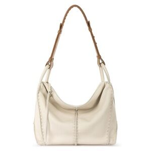 The Sak Los Feliz Hobo Purse Cream Leather Shoulder Bag - New
